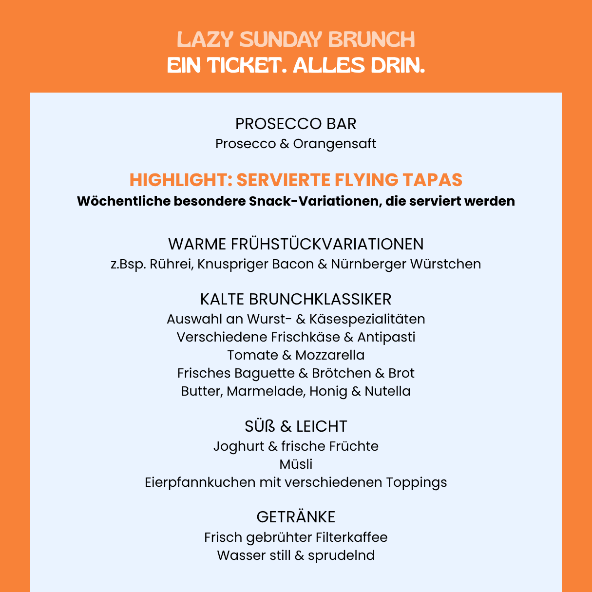 LAZY SUNDAY BRUNCH